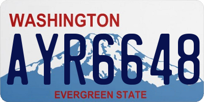 WA license plate AYR6648