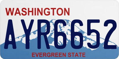 WA license plate AYR6652
