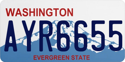 WA license plate AYR6655
