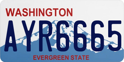 WA license plate AYR6665