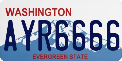 WA license plate AYR6666