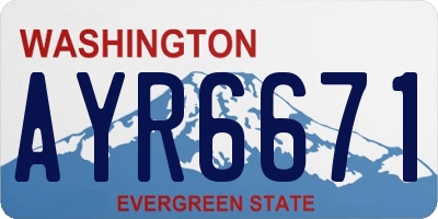 WA license plate AYR6671