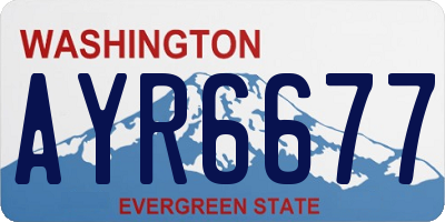 WA license plate AYR6677
