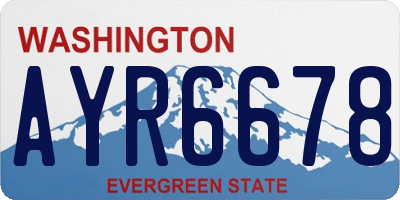 WA license plate AYR6678