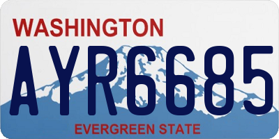 WA license plate AYR6685