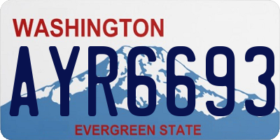 WA license plate AYR6693