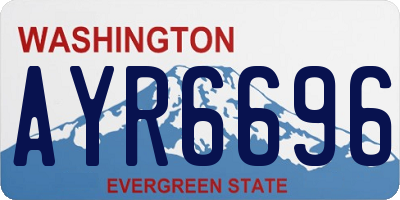 WA license plate AYR6696