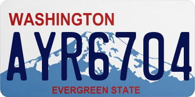 WA license plate AYR6704