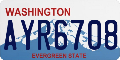 WA license plate AYR6708