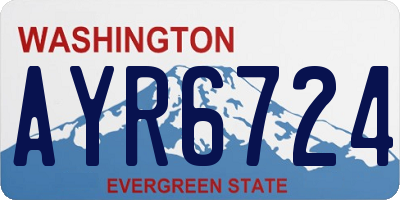 WA license plate AYR6724