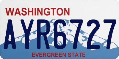 WA license plate AYR6727