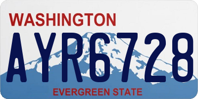 WA license plate AYR6728