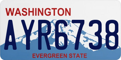 WA license plate AYR6738