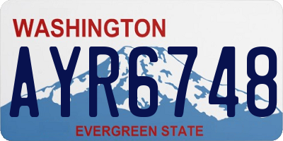 WA license plate AYR6748