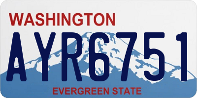 WA license plate AYR6751