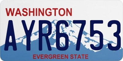 WA license plate AYR6753