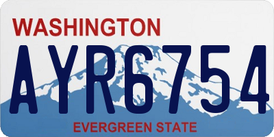 WA license plate AYR6754