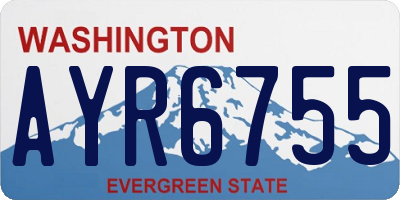 WA license plate AYR6755