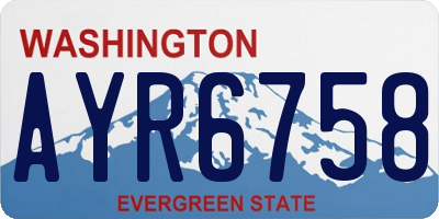 WA license plate AYR6758