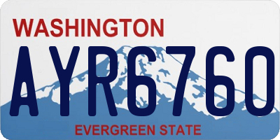 WA license plate AYR6760