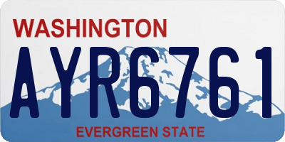 WA license plate AYR6761