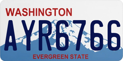 WA license plate AYR6766