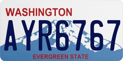 WA license plate AYR6767