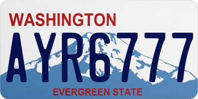 WA license plate AYR6777