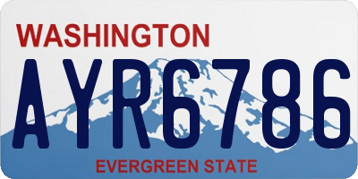 WA license plate AYR6786
