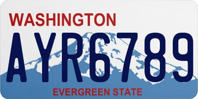 WA license plate AYR6789