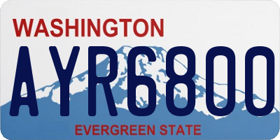 WA license plate AYR6800