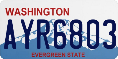 WA license plate AYR6803