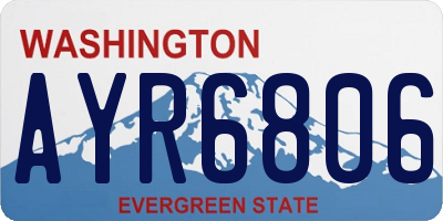 WA license plate AYR6806