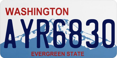 WA license plate AYR6830