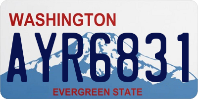 WA license plate AYR6831