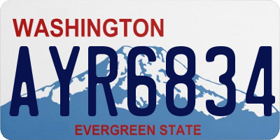 WA license plate AYR6834