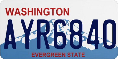 WA license plate AYR6840
