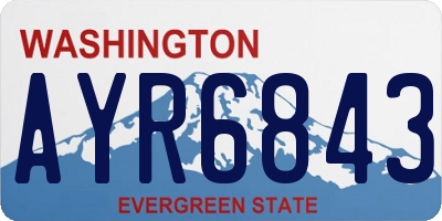 WA license plate AYR6843