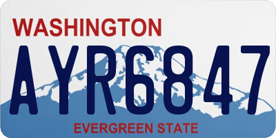 WA license plate AYR6847