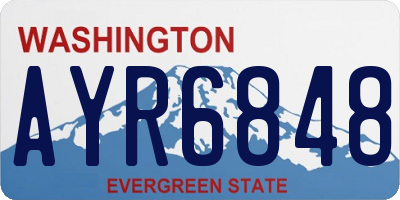 WA license plate AYR6848