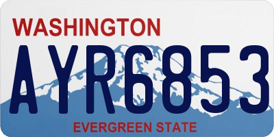 WA license plate AYR6853