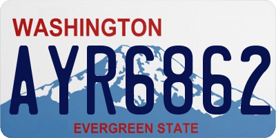 WA license plate AYR6862