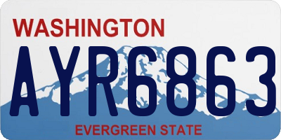 WA license plate AYR6863