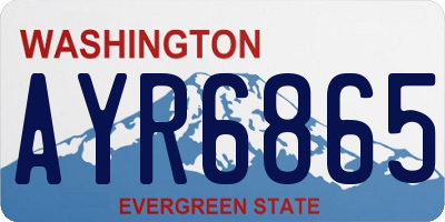 WA license plate AYR6865