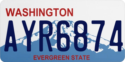 WA license plate AYR6874