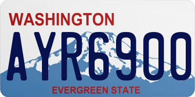 WA license plate AYR6900
