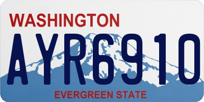 WA license plate AYR6910