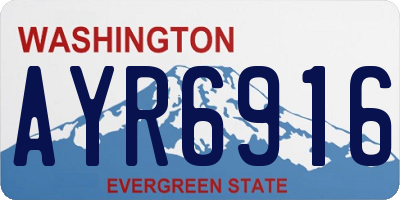 WA license plate AYR6916