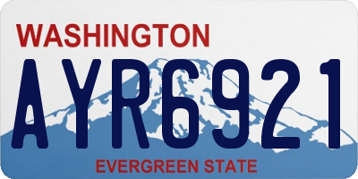WA license plate AYR6921