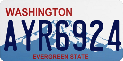 WA license plate AYR6924